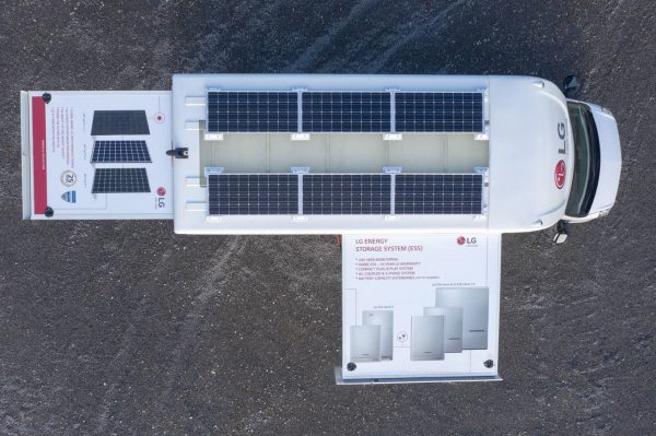 LG InfoWheels from above with solar panels