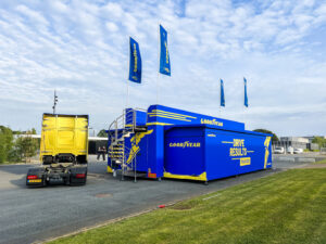 Goodyear Total Mobility Roadshow 2022 fully branded in blue in Germany