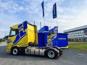 Goodyear Total Mobility Roadshow 2022 fully branded in blue in Germany