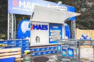 Maes fully branded in blue eggstreamer ready for the festival to begin!