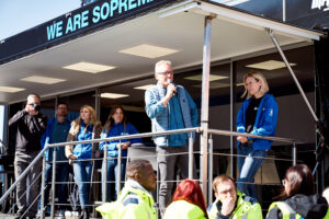 Soprema speaker at the mammut truck tour in germany