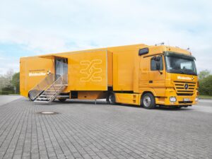 Crew Office/Mobile Office for Weidmuller in Germany fully branded in orange,